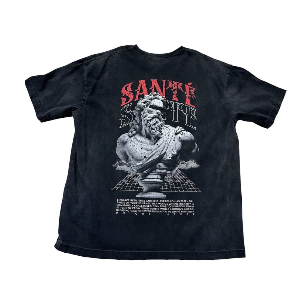 Sante World Greek Vintage Wash Frayed T-Shirt Size L